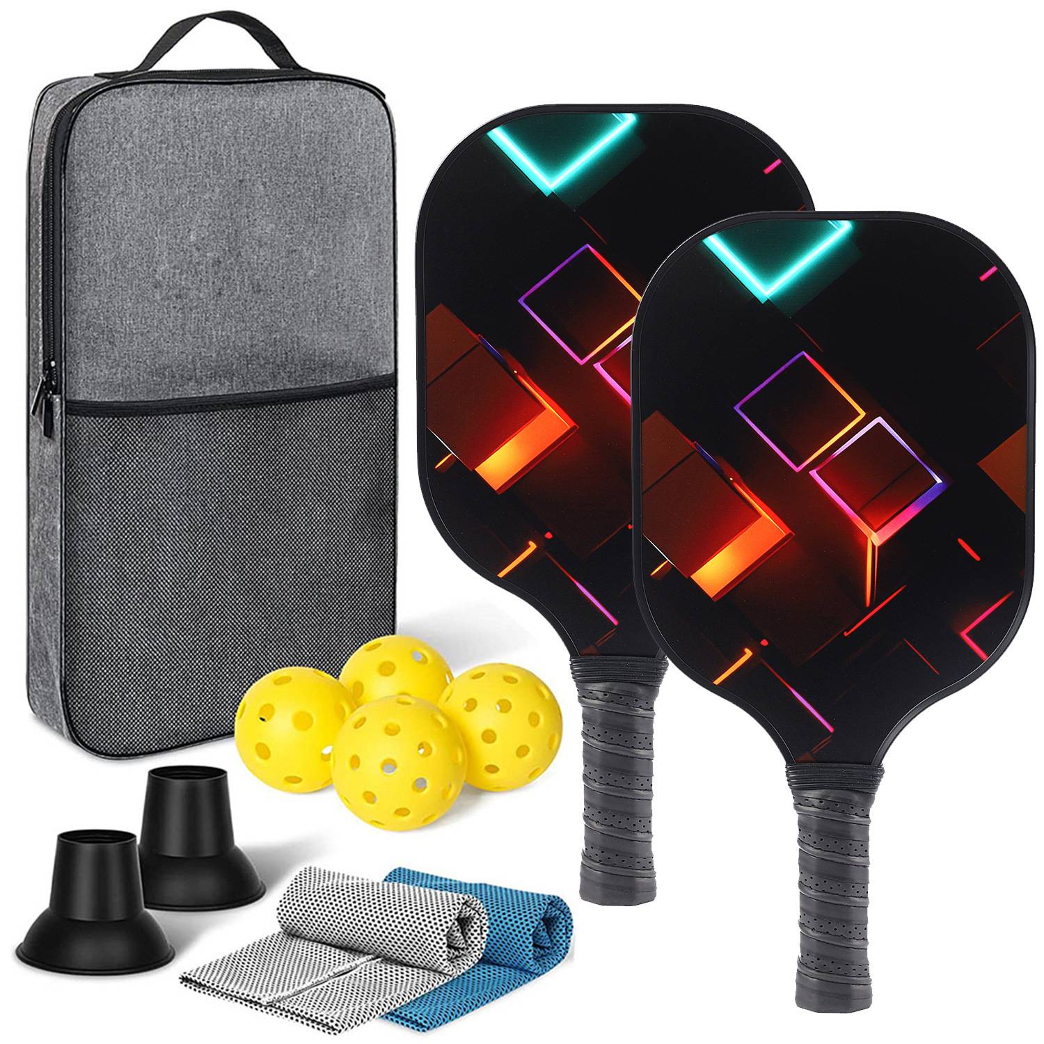 [Ultra-Light match-level carbon fiber-2] Double shot+4 balls+backpacks+two sweat towels+two pickups